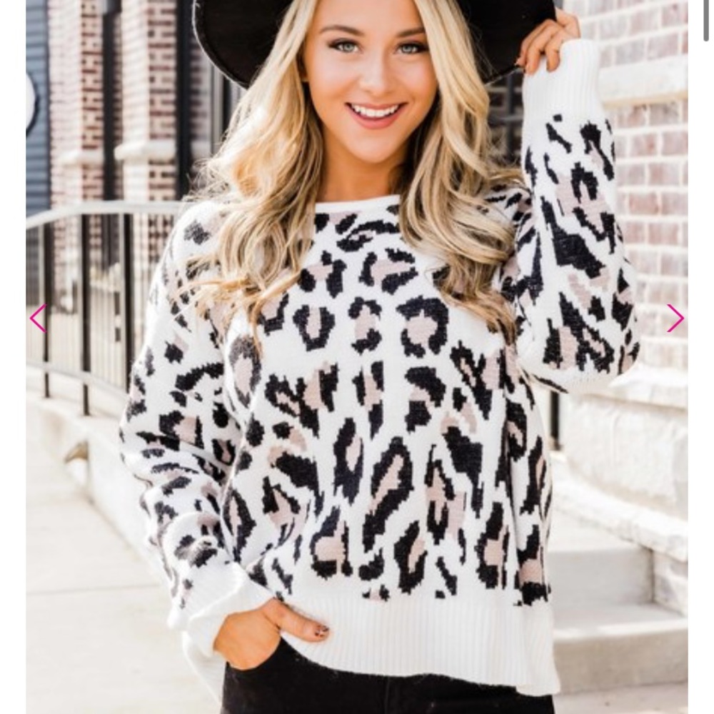Cheetah print sweater open back
